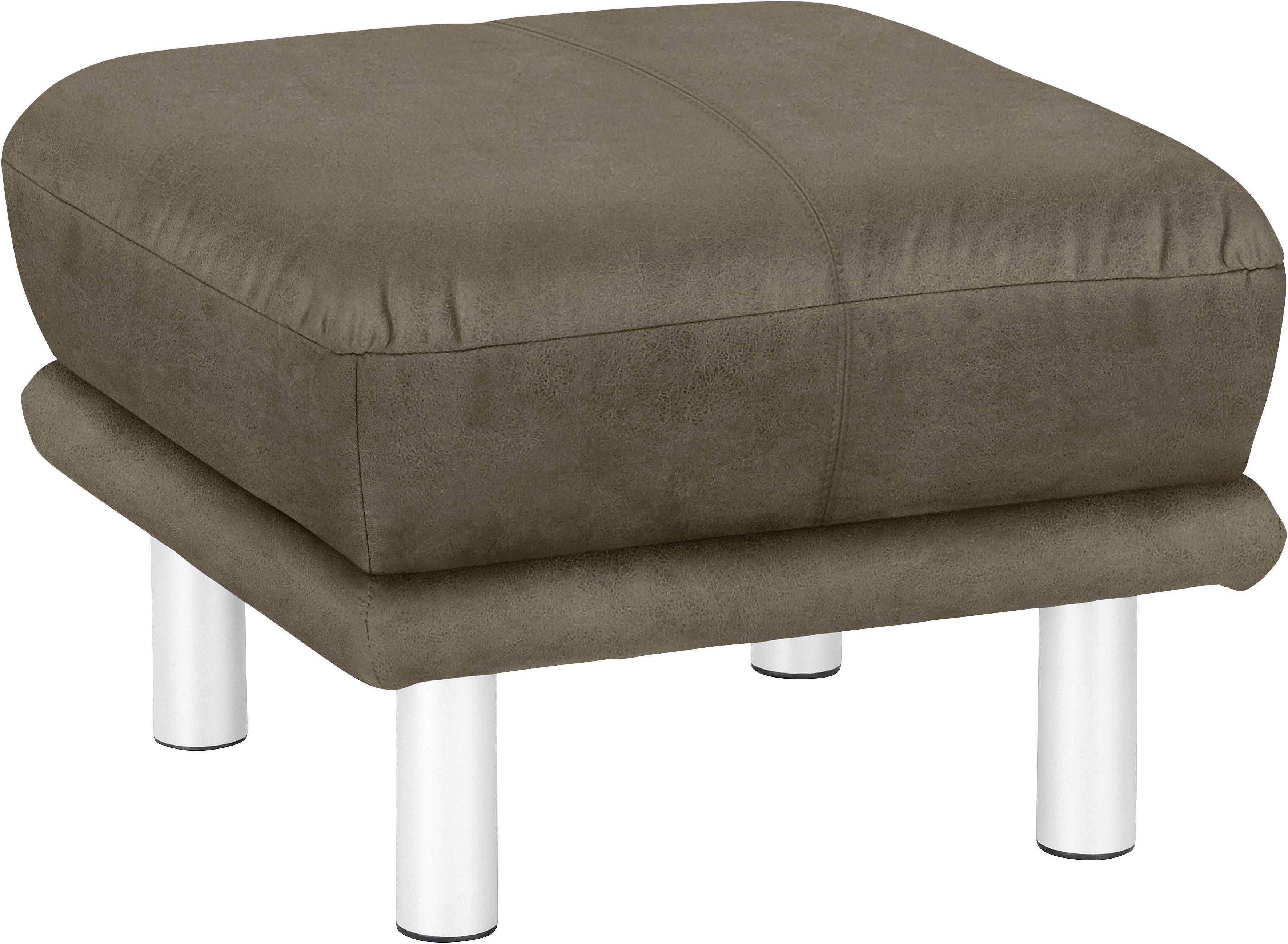 Hocker TRENDMANUFAKTUR "Cecilia II, modern und elegant, B/T 66/66cm", braun (schlamm), B:66 H:44 T:66, Struktur fein (100% Polyester);Microfaser Vintage (100% Polyester);Struktur (100% Polyester), Hocker, Sitzhocker