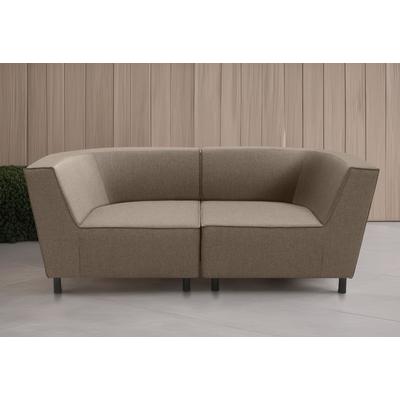 2-Sitzer DOMO COLLECTION "Sonna, individuell zusammenstellbar", braun, B:206cm H:77cm T:103cm, 100% Olefin, Sofas, Gartenlounge-Set oder Einzelelemente, Outdoor