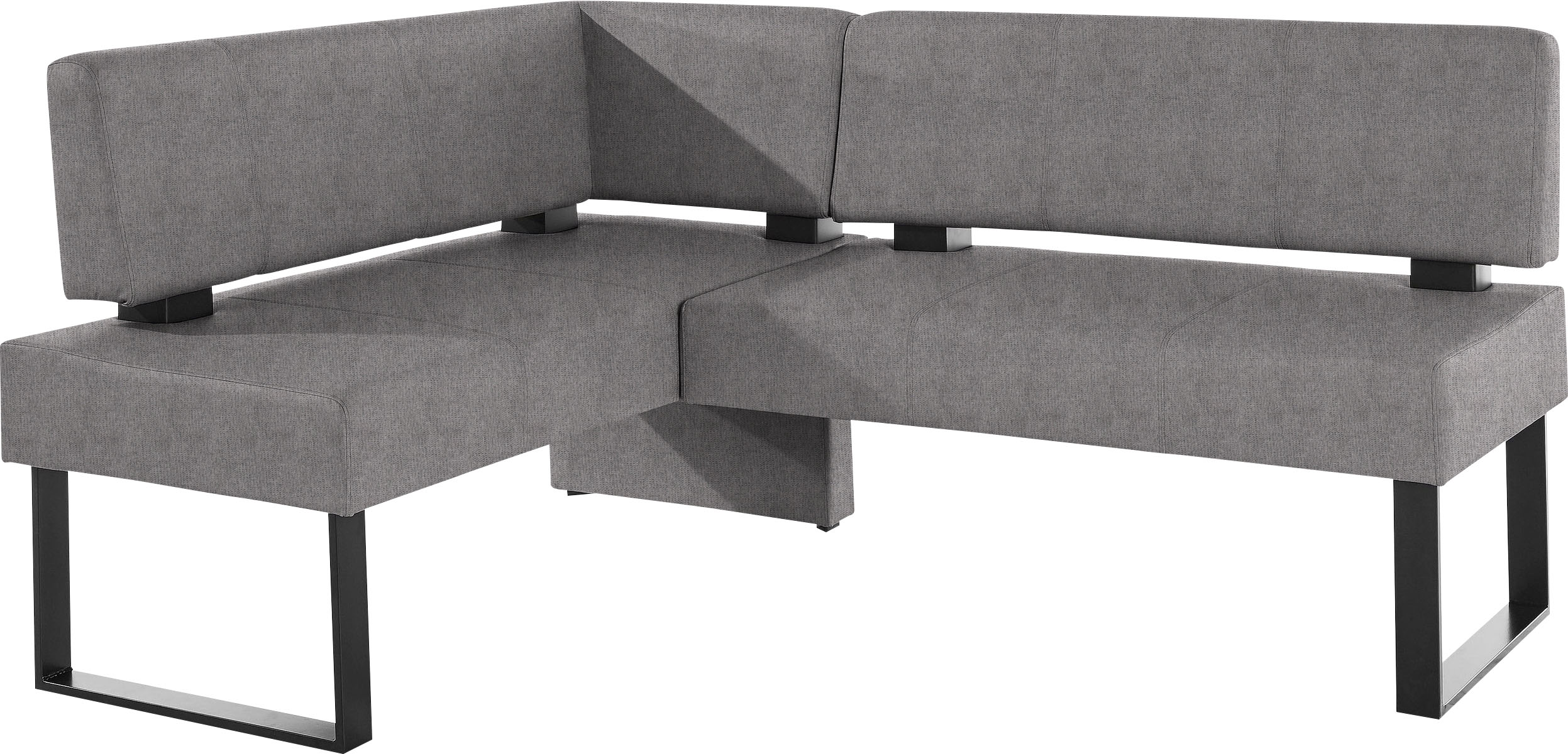 Eckbank HOME AFFAIRE "Oliver mit Metallgestell, Küchenbank", grau (anthrazit (fantasy 8203), schwarz), B:200cm H:89cm T:160cm, Holzwerkstoff, Massivholz, Polyester, Sitzbänke, verschiedene Bezüge Cord Esszimmerbank OTTOs Choice