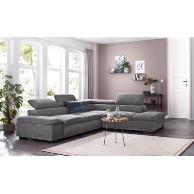Ecksofa HOME AFFAIRE "Alberto L-Form", grau, B:272cm H:73cm T:226cm, 90% Polyester, 10% Polyamid, Luxus-Microfaser weich (9)0% Polyester / 10% Polyamid, Luxus-Microfaser Vintageoptik (100% Polyester), Microfaser Antiklederoptik (100% Polyester),... Image