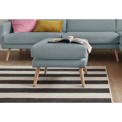 Hocker ANDAS "Bille", grün (mint), B:58cm H:45cm T:58cm, Struktur (100% Polyester), Struktur fein (100% Polyester), Samtoptik (100% Polyester), Luxus-Microfaser weich (100% Polyester), Hocker, Sitzhocker, mit Eiche-Beinen, Design by Morten Georgsen Image