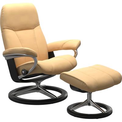 Relaxsessel STRESSLESS "Consul", gelb, B:82cm H:102cm T:72cm, Leder BATICK: BATICK ist ein leicht korrigiertes, durchgefärbtes und genarbtes Möbelleder, bei dem die meisten Unebenheiten und Spuren in der Regel entfernt wurden., Leder PALOMA: PALOMA... Image