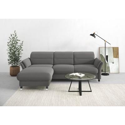 Ecksofa SIT & MORE "Grenoble L-Form mit Federkern", grau, B:251cm H:85cm T:161cm, Sofas, wahlweise mit Bettfunktion, Bettkasten, Arm- und Kopfteilverstellung Image