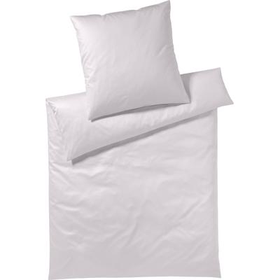Bettwäsche YES FOR BED "Pure & Simple Uni in Gr. 135x200, 155x220 oder 200x200 cm", weiß, B/L: 200cm x 200cm, 2 St., Mako-Satin, B/L: 80cm x 80cm & 80cm x 80cm, Mako-Satin, Obermaterial: 100% Baumwolle, Bettwäsche, Bettwäsche aus Baumwolle, zeitlose...