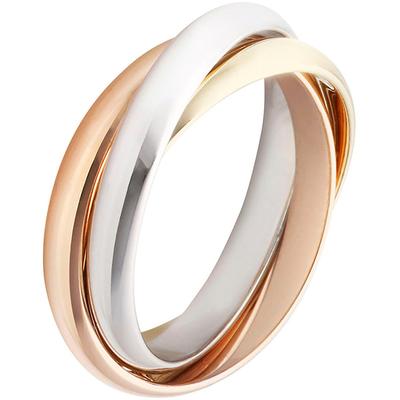 Goldring FIRETTI "Schmuck Geschenk Gold 375 verschlungene Tricolor-Optik" Gr. 62, rosa (gelbgoldfarben, weißgoldfarben, roségoldfarben), Fingerringe, 62, Gelbgold 375-Weißgold 375-Roségold 375, 2,5mm, Gelbgold 375, Weißgold 375, Rosu00e9gold 375,... Image