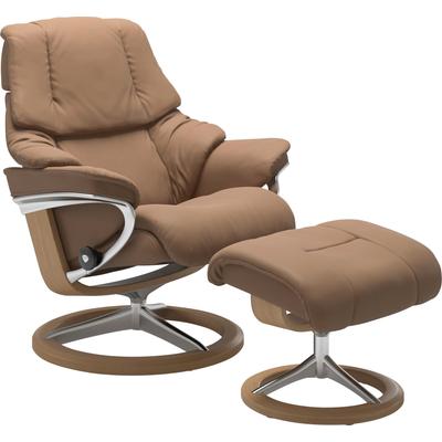 Relaxsessel STRESSLESS "Reno", braun (latte batick), B:83cm H:100cm T:76cm, Leder BATICK: BATICK ist ein leicht korrigiertes, durchgefärbtes und genarbtes Möbelleder, bei dem die meisten Unebenheiten und Spuren in der Regel entfernt wurden., Leder... Image