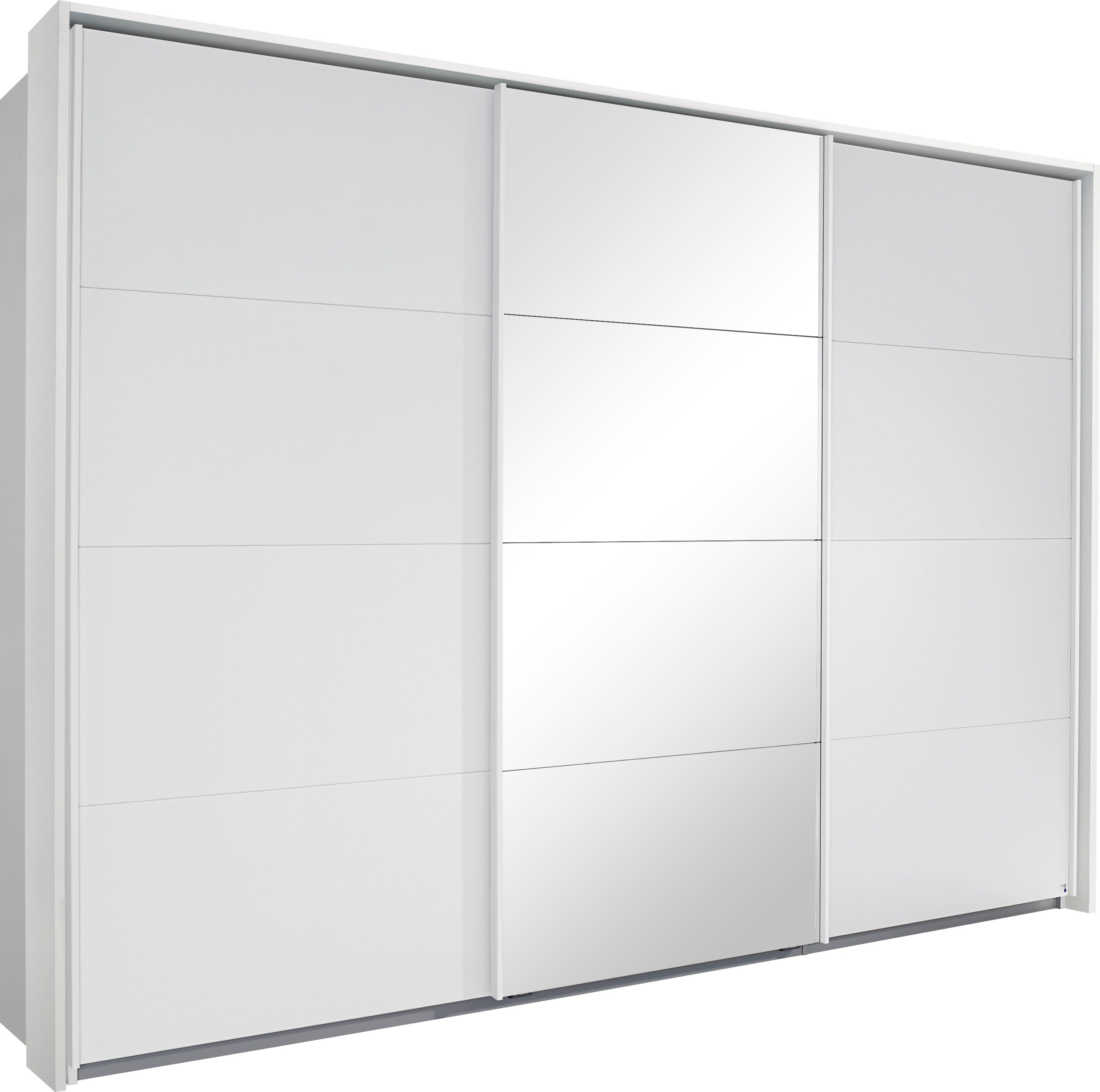 Schwebetürenschrank RAUCH "Kleiderschrank Schrank Garderobe Schlafzimmerschrank TUBONA", weiß, B:278cm H:233cm T:64cm, Holzwerkstoff, Schränke, Schwebetürenschrank Kleiderschrank, mit umfangreicher Innenausstattung und Passepartout MADE IN GERMANY