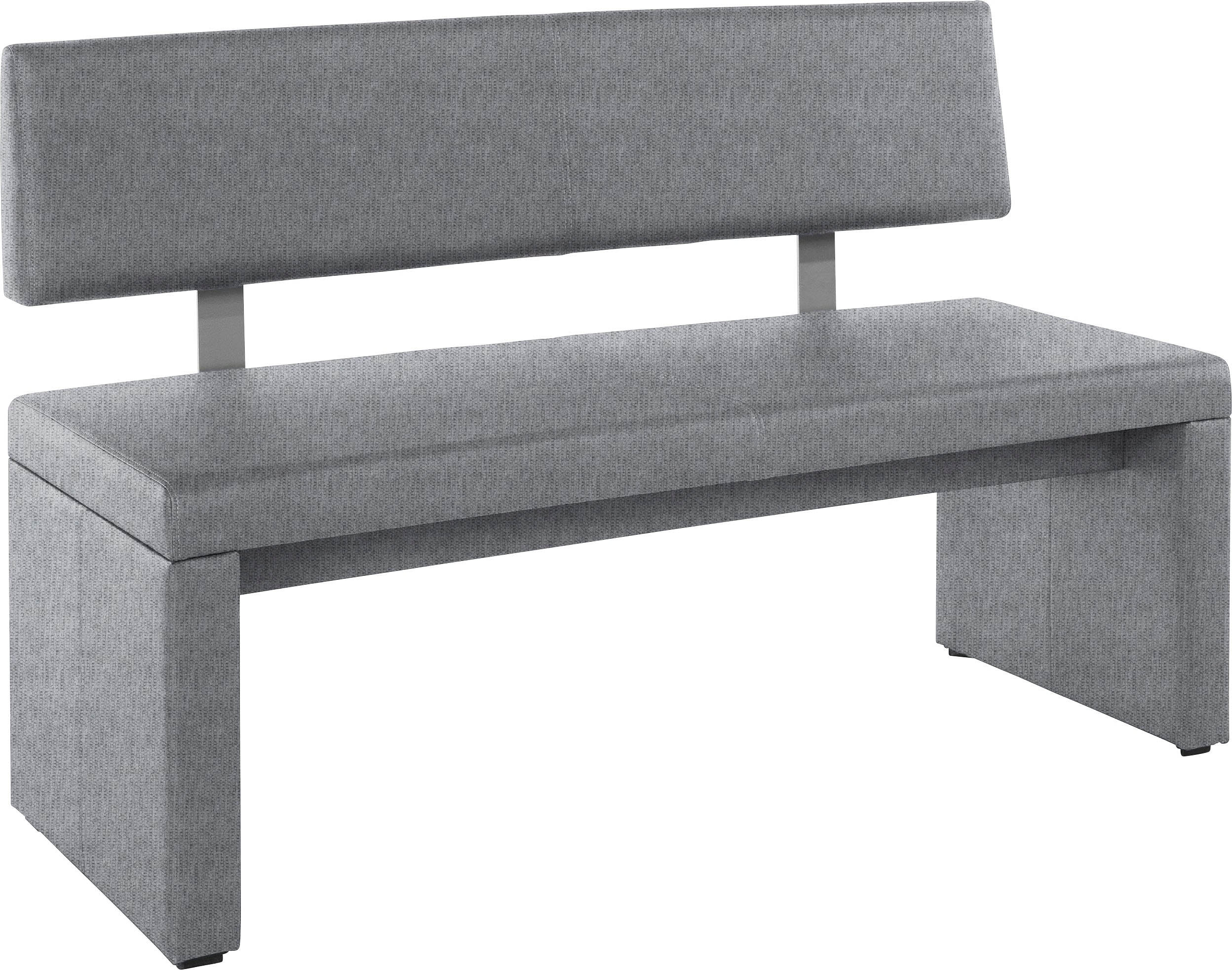 Sitzbank HOME AFFAIRE "Charissa", grau (grau (fantasy 8202), grau (fantasy 8202)), B:180cm H:90cm T:53cm, Holzwerkstoff, Massivholz, Sitzbänke, Essbank Polsterbank Sitzbank, mit Lehne, Breite 140, 160 oder 180 cm