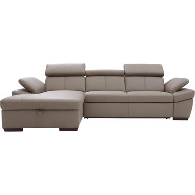 Ecksofa EXXPO - SOFA FASHION "Salerno, klassisch modernes Funktionssofa, hoher Sitzkomfort, L-Form", beige (sahara), B:280cm H:77cm T:170cm, Microfaser-Primabelle (100% Polyester), NaturLEDER, Kunstleder, Lederfaserstoff, Luxus-Microfaser... Image