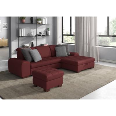 Ecksofa SIT & MORE "Luxor L-Form", rot (bordeaux), B:275cm H:82cm T:173cm, Luxus-Microfaser ALTARA NUBUCK (100% Polyester), Soft clean (98% Polyester, 2% Polyamid), Struktur fein (100% Polyester), Sofas, wahlweise mit Bettfunktion, Bettkasten und... Image