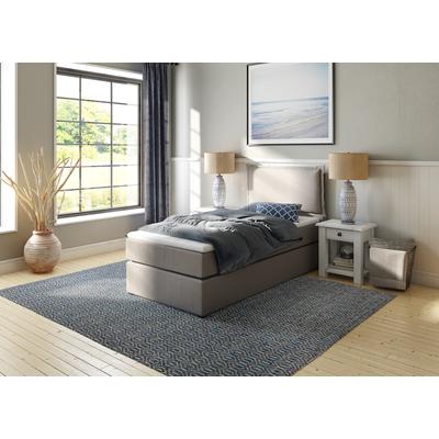 Boxspringbett HOME AFFAIRE "Lysann", grau (hellgrau), B:107cm L:215cm, Komplettbetten, Boxspringbett, 5fach verstellbares Kopfteil, in 4 Breiten, 3 Matratzenarten Image