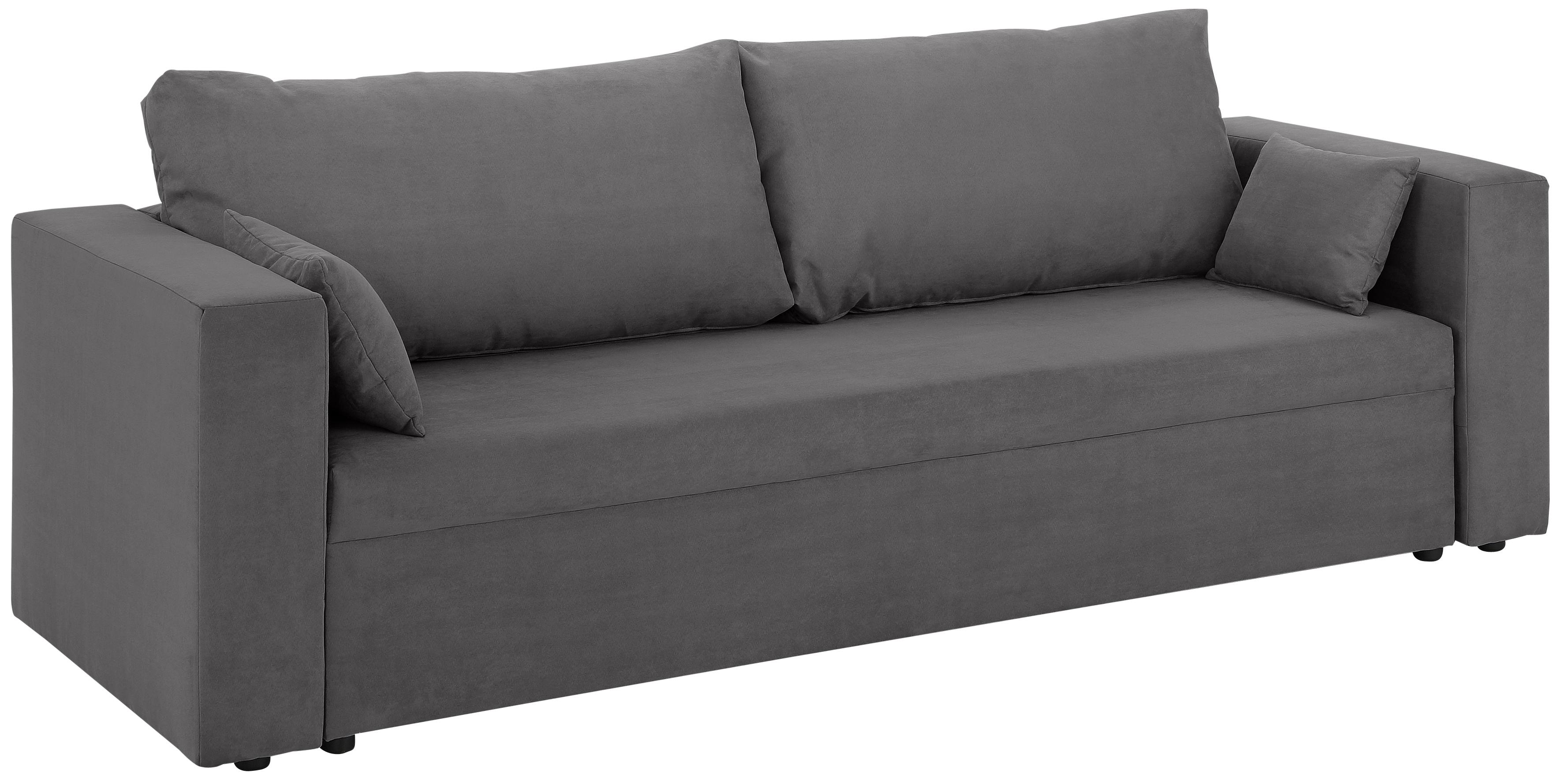 3-Sitzer HOME AFFAIRE "Pur", grau, B:227cm H:87cm T:85cm, Struktur (100% Polyester);100% Polyester Melrose;Luxus-Microfaser Nubuk (100% Polyester), Sofas, wahlweise mit Bettfunktion Image