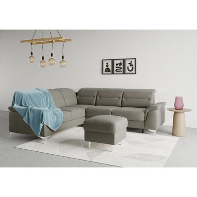 Ecksofa SIT & MORE "Sinatra L-Form", braun (schlamm), B:251cm H:85cm T:231cm, 100% Polyester, Sofas, optional mit Kopfteilverstellung und Armteilfunktion Image