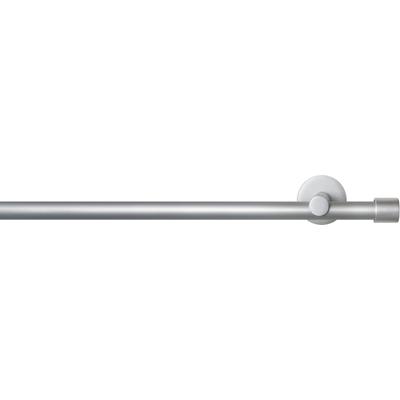 Gardinenstange GARESA "SEFRA", silber (silberfarben), L:150cm Ø:16mm, Aluminium, Gardinenstangen, Vorhanggarnitur,Innenlaufgarnitur, verlängerbar, Endknopf Kappe Image