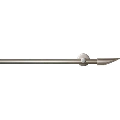 Gardinenstange GARESA "SEFRA", grau (nickelfarben), L:440cm Ø:16mm, Aluminium, Gardinenstangen, Vorhanggarnitur,Innenlaufgarnitur, verlängerbar, Endknopf Keil Image