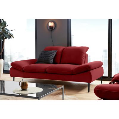 2-Sitzer W.SCHILLIG "enjoy&MORE", rot (ruby rot z59), B:202cm H:87cm T:110cm, Chenille-Flachgewebe R66 (85% Polyester, 15% Nylon), Longlife Xtra-Leder Z59: Glattleder mit modischer Prägung. Hautstärke 0, 9 - 1, 1 mm, Stoff S37 (100% Polyester),... Image
