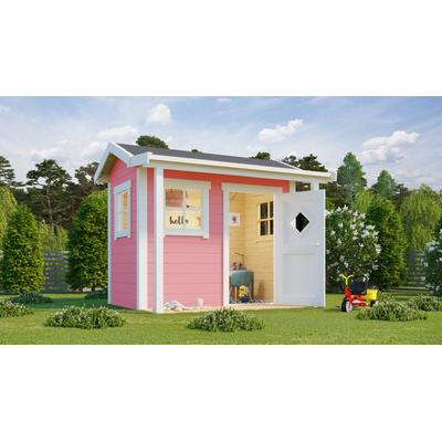 Spielhaus NORDIC HOLZ "PINGO", rosa (hellrosa), B:200cm H:188,1cm T:120cm, Holz, Spielhäuser, BxTxH: 200x120x188 cm