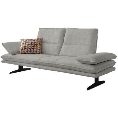 2-Sitzer W.SCHILLIG "broadway", grau (steel s22), B:216cm H:94cm T:96cm, Flachgewebe S22 (100% Polyester), Sofas, Sitztiefenverstellung, Kopfteil- & Seitenteilverstellung, Breite 216cm Image