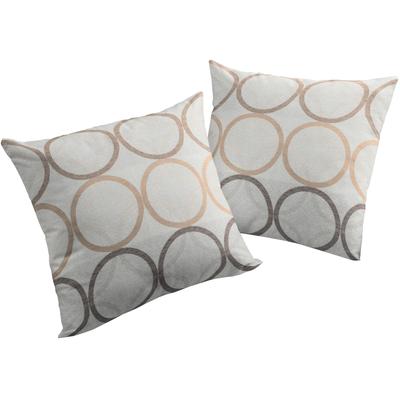 Dekokissen WIRTH "Zirbello" Gr. 3, braun (braun, kreise), B:40cm L:60cm, Baumwolle, Polyester, Dekokissen_Sitzkissen_Kissenhüllen, Kissenhülle ohne Füllung, 2 Stück Image