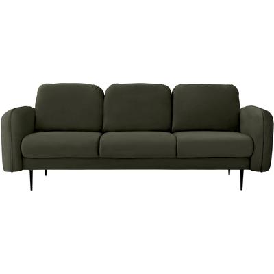 3-Sitzer LEONIQUE "Skidi", grau, B:213cm H:81cm T:93cm, Korpus/Basismaterial: 100% Polyester. Sitzfläche: 100% Polyester, Sofas, mit losen Rückenkissen und Keder oben auf der Armlehne Image