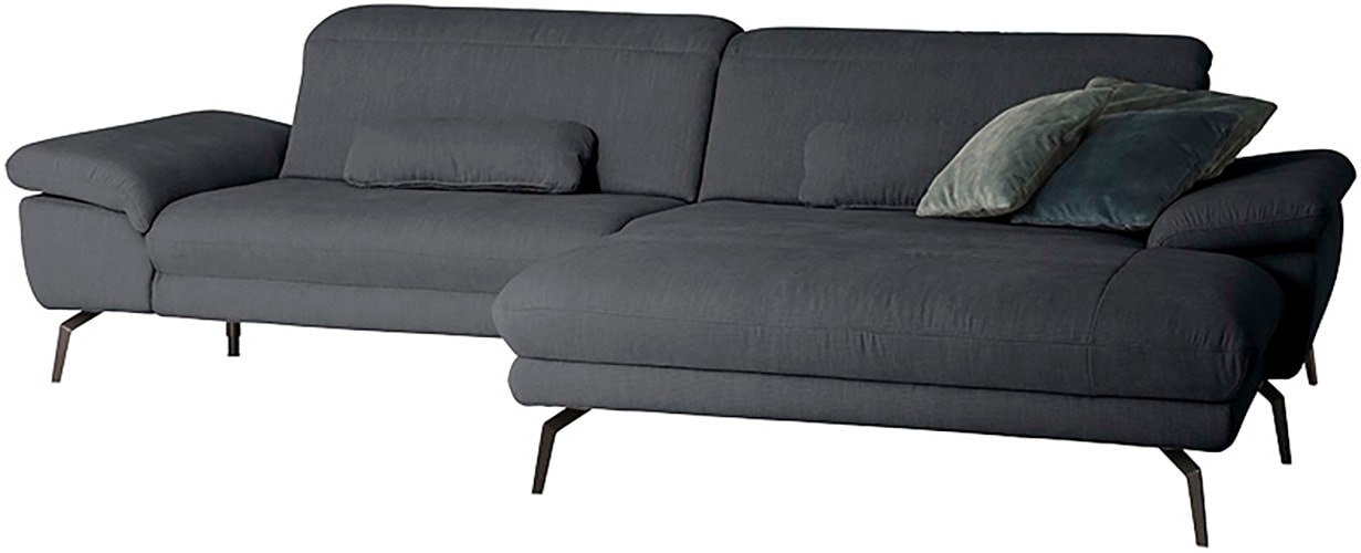 Ecksofa DIE PLANBAR "MP-IN22025 L-Form", grau, B:293cm H:81cm T:191cm, 100% Polyester, Sofas, mit Kopfteilverstellung, wahlweise mit motorischem Canape Image