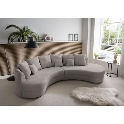 Ecksofa INOSIGN "Limoncello organische Formensprache, OTTOs Choice, L-Form", grau (grau, braun), B:287cm H:76cm T:160cm, 100% Polyester, Sofas, ergonomische Form Image