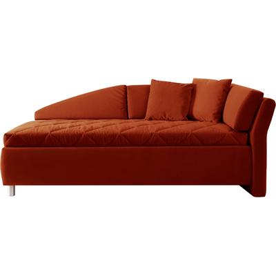 Schlafsofa ALINA "Lindsay", braun (kupferbraun tsv 22), B:223cm H:80cm T:112cm, Samtstoff TSV (100% Polyester), Sofas, Bettkasten, Zierkissen-Set aus: 2 Stk. 40x40cm, 1 Stk. 30x30cm Image