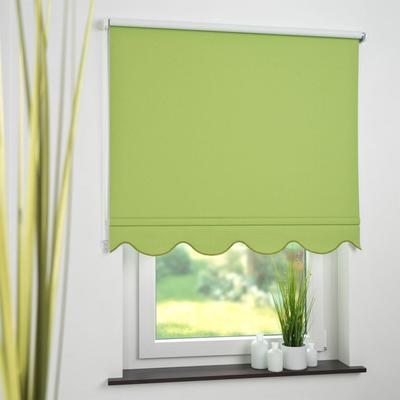 Seitenzugrollo LIEDECO Gr. 4, grün, B:92cm H:180cm, Polyester, Rollos, Volantrollo - Volant Klassik, Fixmaß Image