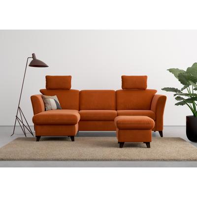Ecksofa HOME AFFAIRE "Trelleborg L-Form", rosa (kupfer), B:249cm H:86cm T:162cm, 95% Polyester, 5% Polyamid, Sofas, wahlweise mit Bettfunktion und Bettkasten, inkl. Federkern-Polsterung Image