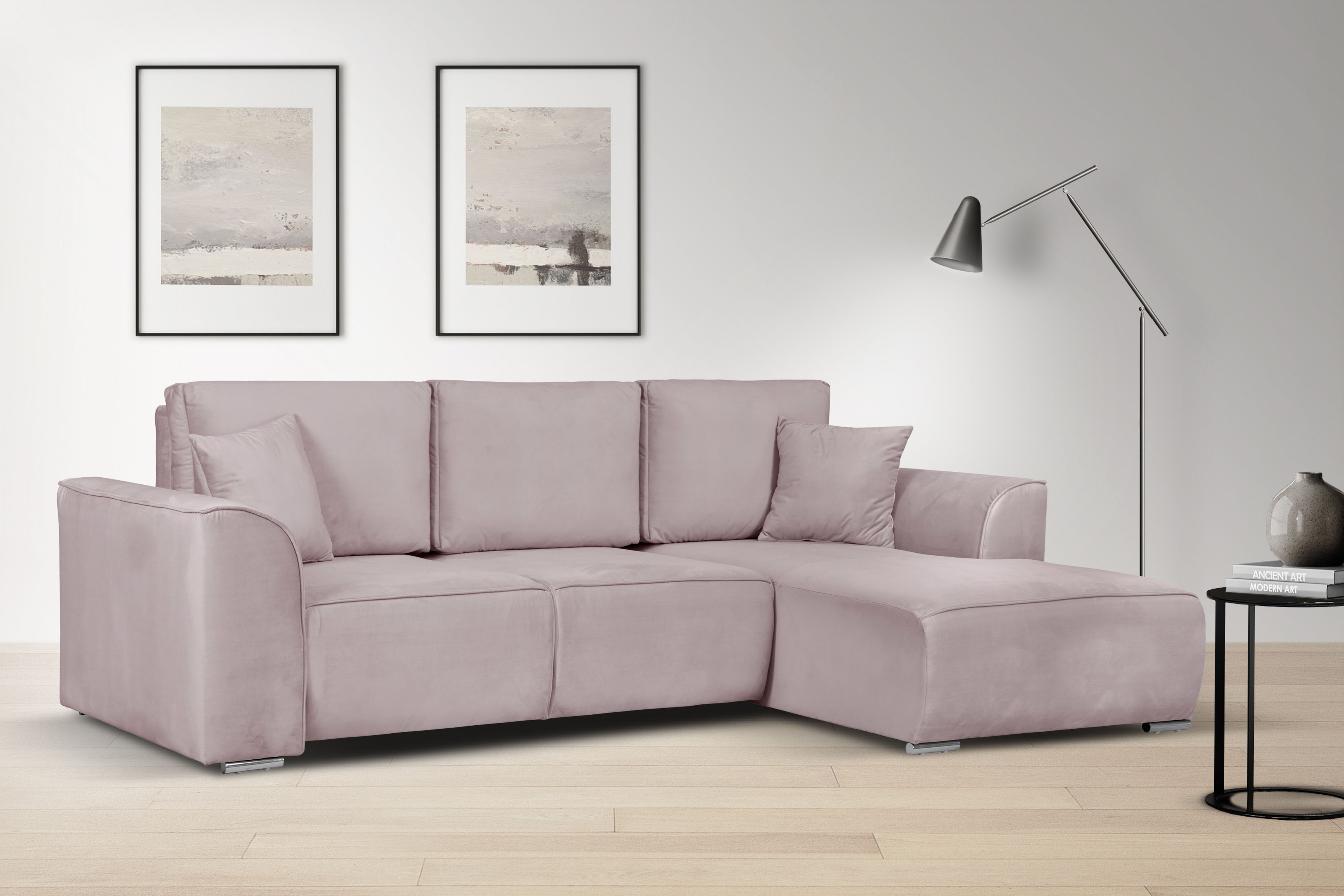 OTTO home "BEATRICE optionale Schlafsofa mit Bettkasten, B/T/H: 265/170/86 cm" L-Form, wahlweise auch mit Bettfunktion und Bettkasten