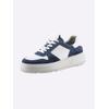 Sneaker HEINE, Damen, Gr. 37, blau (blau, weiß), Leder, Rindsleder, Veloursleder, Glattleder, sportlich, Schuhe