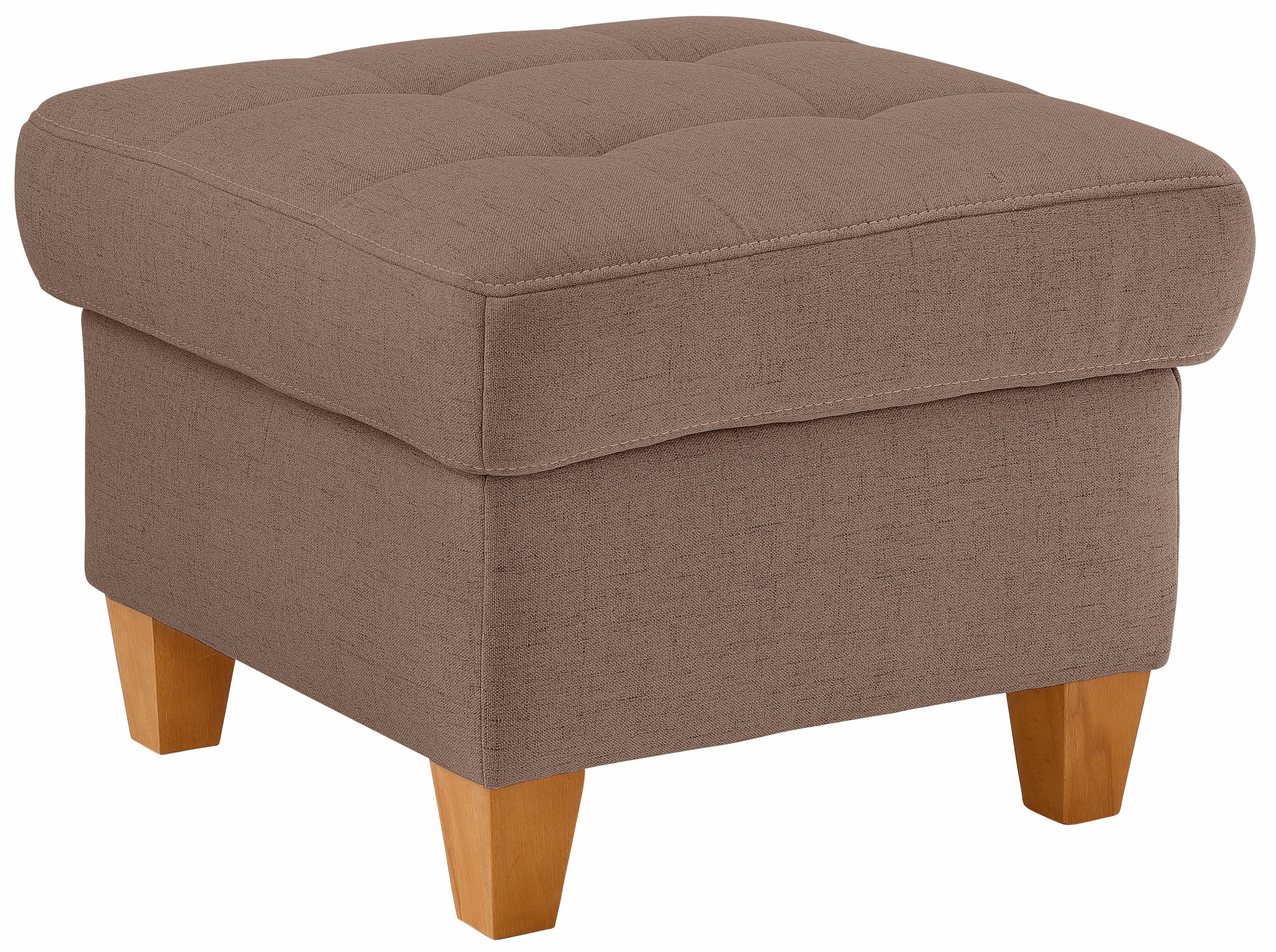 Hocker HOME AFFAIRE "Earl", beige (dunkelbeige), B:58cm H:46cm T:58cm, Struktur fein (100% Polyester);Luxus-Microfaser (100% Polyester);Luxus-Microfaser in Lederoptik (100% Polyester), Hocker