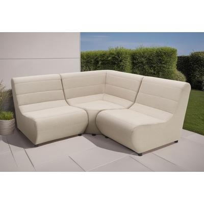 Sofa-Eckelement DOMO COLLECTION "Soleil, pflegeleichter und wetterfester Bezug", grau (taupe), B:106cm H:80cm T:106cm, 100% solution dyed Acryl, Polsterelemente, Outdoor, besonderes Design und Formgebung, individuell erweiterbar Image