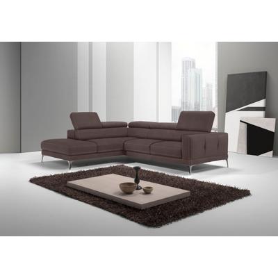 Ecksofa EGOITALIANO "Claudie, Designsofa mit extrakomfortablem Sitzkomfort", braun (mokka), B:268cm H:97cm T:226cm, Luxus-Microfaser (100% Polyester) Leder u00bbBULLu00ab (echtes Rindsleder). Geschliffenes, pigmentiertes und behandeltes Rindsleder... Image