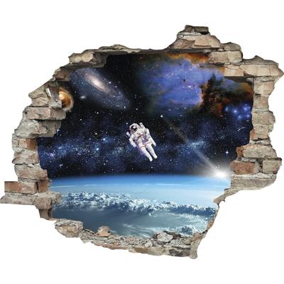 Wandtattoo QUEENCE "Astronaut", bunt, T:0,1cm, Wandtattoos, Wandsticker, Wandbild, selbstklebend, 3D, Wanddurchbruch Image