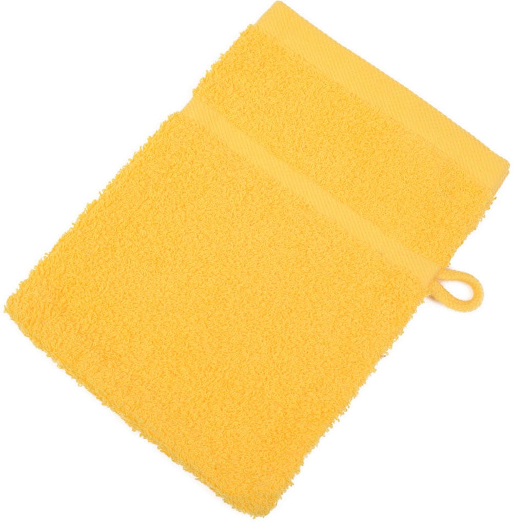 Waschhandschuh GÖZZE "Sylt", gold (goldfarben), B:16cm L:21cm, Frottier, Handtücher