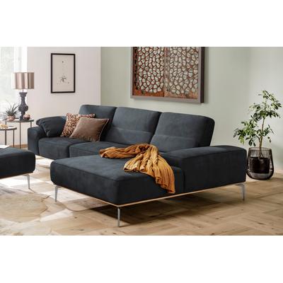 Ecksofa W.SCHILLIG "run, Designsofa mit tollem Sitzkomfort, bequem, L-Form", schwarz (nachtschwarz z73), B:319cm H:88cm T:178cm, Longlife Xtra-Leder Z73: Naturwalkleder der Luxusklasse aus den erlesensten Rohhäuten. Hautstärke 1, 1 u2013 1, 3 mm,... Image