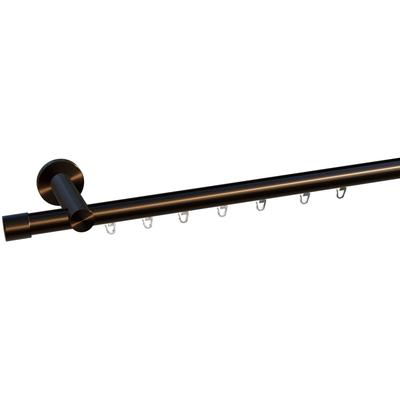 Gardinenstange INDEKO "Consul", braun (braun, antik), L:350cm Ø:20mm, Aluminium, Gardinenstangen, Innenlauf Komplett-Set inkl. Gleitern und Montagematerial Image