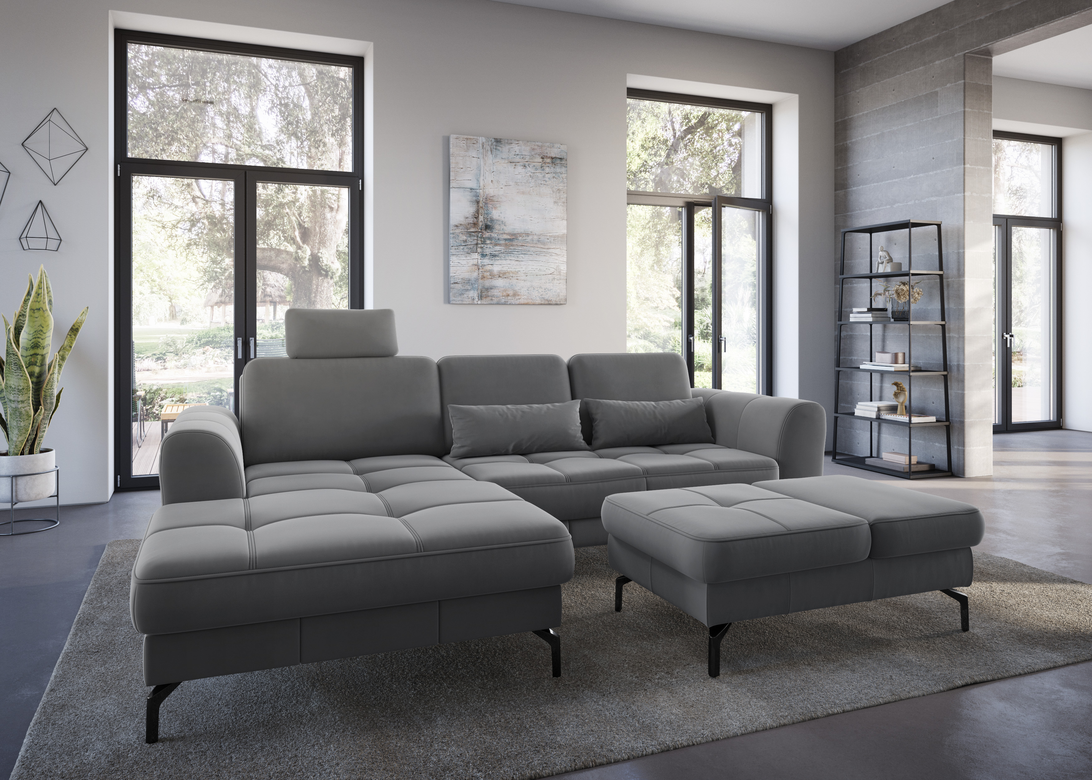 Sofakissen SIT & MORE "Bendigo", grau (hellgrau), B:65cm H:25cm T:10cm, Polsterauflagen, Sofa-Zubehör Deko-Kissen Sofakissen, im 2-er Set Image