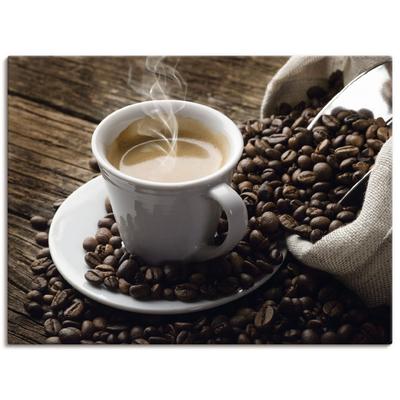 Wandbild ARTLAND "Heißer Kaffee - dampfender Kaffee", braun (farbe bild(er): braun), B:80cm H:60cm, Bilder, als Alubild, Outdoorbild, Leinwandbild, Poster, Wandaufkleber Image