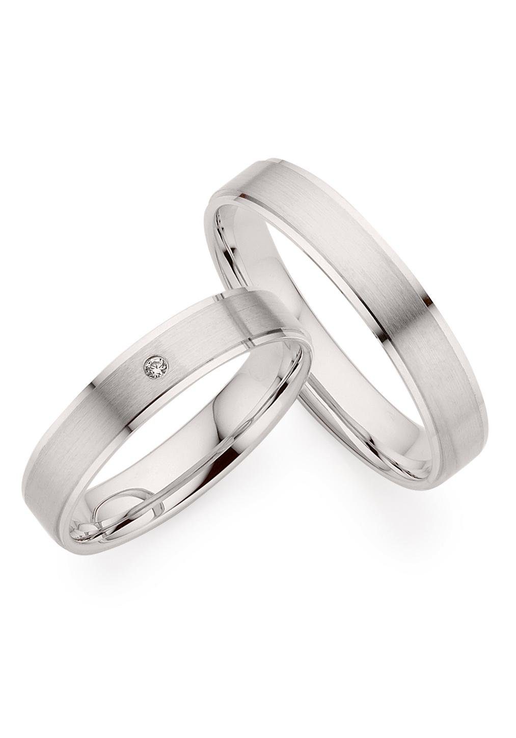 Trauring PHÖNIX "Schmuck Geschenk Gold 333 Trauring Ehering LIEBE versch. Varianten" Gr. 59, weiß (weißgoldfarben), Fingerringe, 59, ohne Brillant, Weißgold 333, 4mm, Made in Germany, wahlweise mit oder ohne Brillant Image
