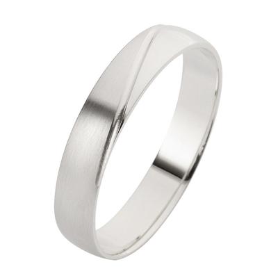 Trauring FIRETTI "Schmuck Geschenk Gold Hochzeit Ehering Trauring "LIEBE" Gr. 22, weiß (weißgoldfarben), Fingerringe, 22, ohne Brillant, Weißgold 375, 4mm, Made in Germany, wahlweise mit oder ohne Brillant Image