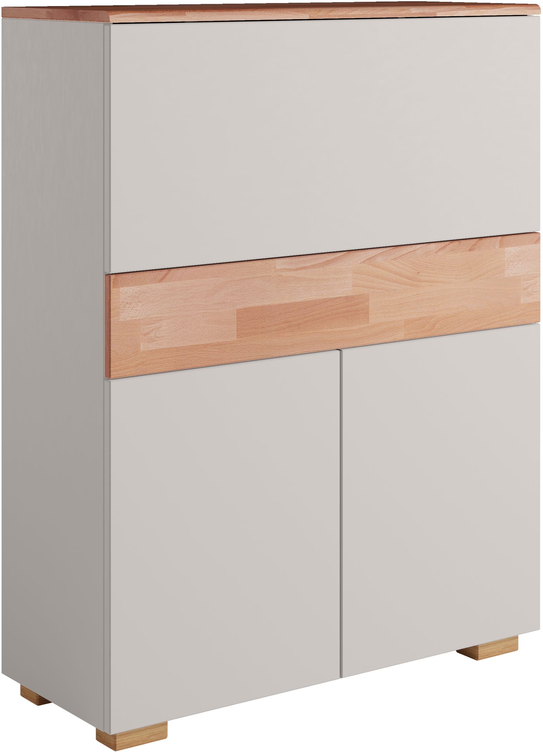 Sekretär HOME AFFAIRE "Citra", weiß (weiß, natur), B:90cm H:115cm T:35cm, Sekretäre, mit viel Stauraum, teilmassiv