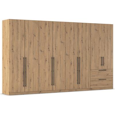 Kleiderschrank RAUCH "Drehtürenschrank Schrank Garderobe Wäscheschrank Schlafzimmer AVOLA", braun (eiche artisan), B:360cm H:229cm T:54cm, Holzwerkstoff, Schränke, mit hochwertigen Stangengriffen aus Metall in Schwarz MADE IN GERMANY Image