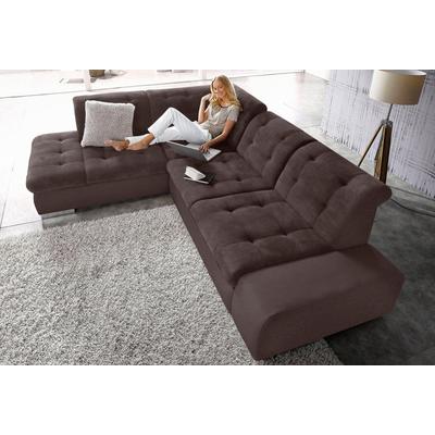 Ecksofa SIT & MORE "Pale L-Form", braun, B:280cm H:84cm T:227cm, SOFTLUX-Kunstleder im Korpus, Sitz und Rücken in Softstruktur (80% Polyester, 20% Polyamid), Softstruktur (80% Polyester, 20% Polyamid), Luxus-Kunstleder, Sofas, inklusive... Image