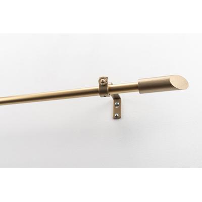 Gardinenstange GARESA "ZYLI mit offenem Träger", gold (mattgoldfarben), L:440cm, Metall, Holzwerkstoff, Gardinenstangen, Vorhanggarnitur, verlängerbar, Knopf abgeschrägt, ohne Ringe Image