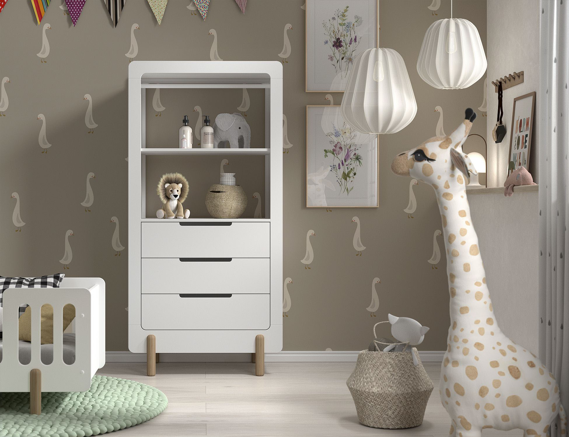 Stauraumregal VIPACK, weiß, B:88cm H:180cm T:54,4cm, Holzwerkstoff, Regale, als Regal o. Hängemöglichkeit nutzbar, 3 gr. Schubladen, Weiß lackiert