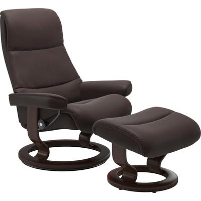 Relaxsessel STRESSLESS "View", braun (chocolate paloma), B:91cm H:109cm T:83cm, Leder BATICK: BATICK ist ein leicht korrigiertes, durchgefärbtes und genarbtes Möbelleder, bei dem die meisten Unebenheiten und Spuren in der Regel entfernt wurden.,... Image