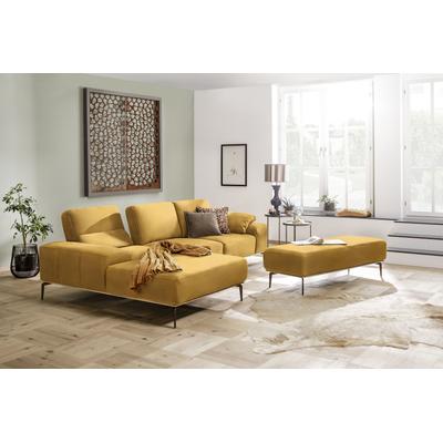 Ecksofa W.SCHILLIG "run, Designsofa mit tollem Sitzkomfort, L-Form", gelb (sunrise z73), B:299cm H:88cm T:178cm, Longlife Xtra-Leder Z73: Naturwalkleder der Luxusklasse aus den erlesensten Rohhäuten. Hautstärke 1, 1 u2013 1, 3 mm, ROHLEDER... Image