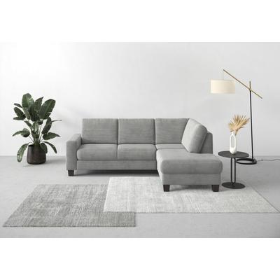 Ecksofa HOME AFFAIRE "Summer L-Form", silber, B:236cm H:91cm T:170cm, 100% Polyester, Sofas, mit Ottomane, mit oder ohne Bettfunktion und Bettkasten, Cord-Bezug Image
